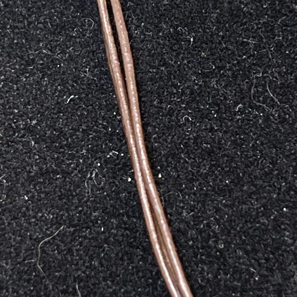 Premier Designs Brown Triple Strand Cord Necklace W/Rectangle Blue Pendant (4113 - Picture 4 of 5